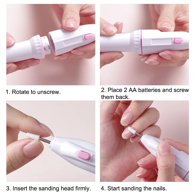 1 PC of Small portable battery type manicure electric polisher remover nail polisher manicure tool electric polisher