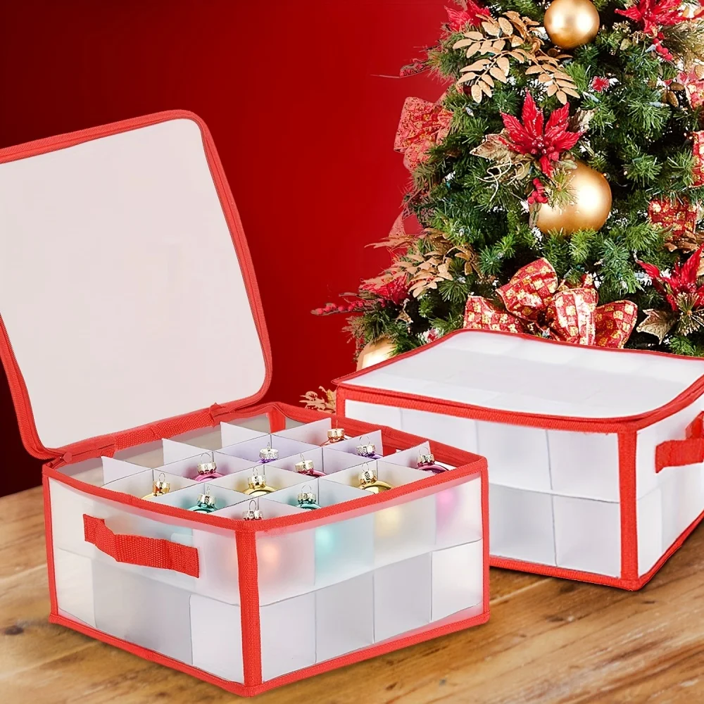 Description Picture 3 of item32/64 Grid Baubles Storage Box Christmas Balls Storage Xmas Tree Decorations Organizer Bauble Storage Divider Toys Home Storage