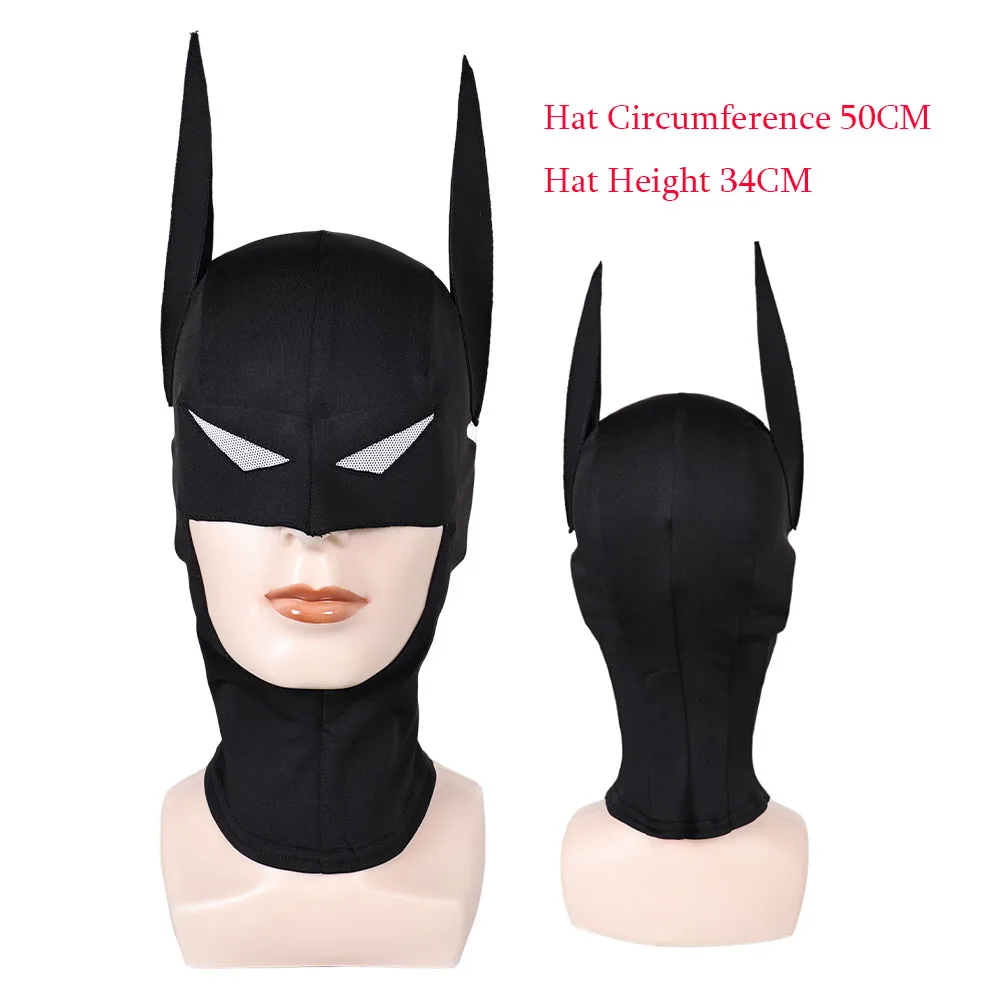 Cosplay Hats Bruce Wayne Adult Men Disguise Black Hat Headgear Costume Accessories Male Half Head Mask Halloween Prop