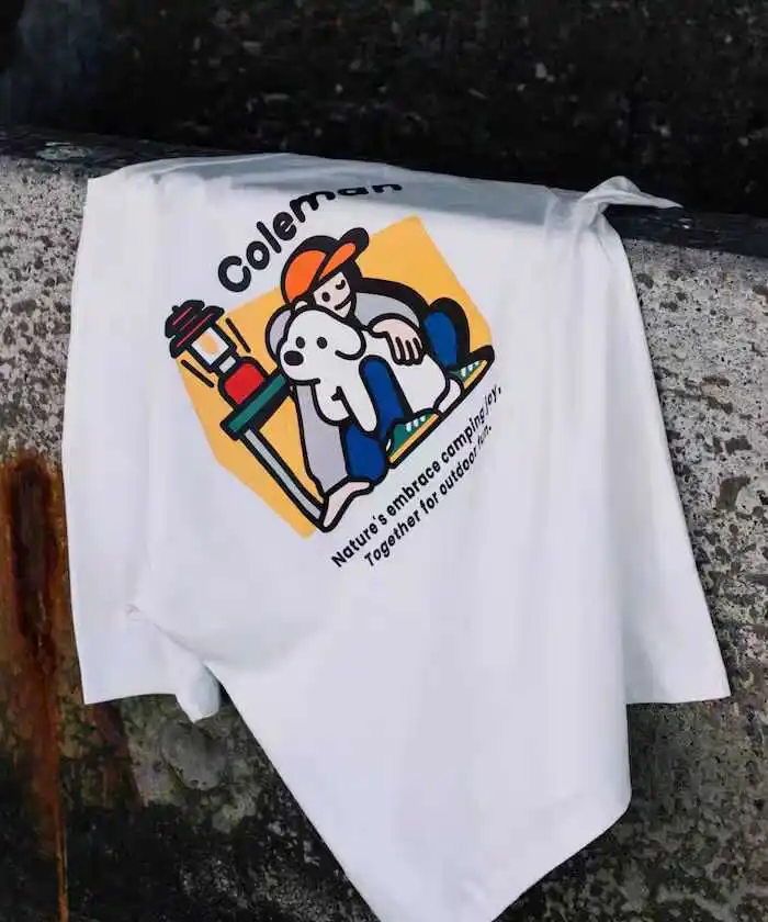 C0leman Fashion Casual Short Sleeve T-shirt Printed Fun Men's Cotton Short Sleeve  Summer New Show Outdoor Loose Couple Clothes 5