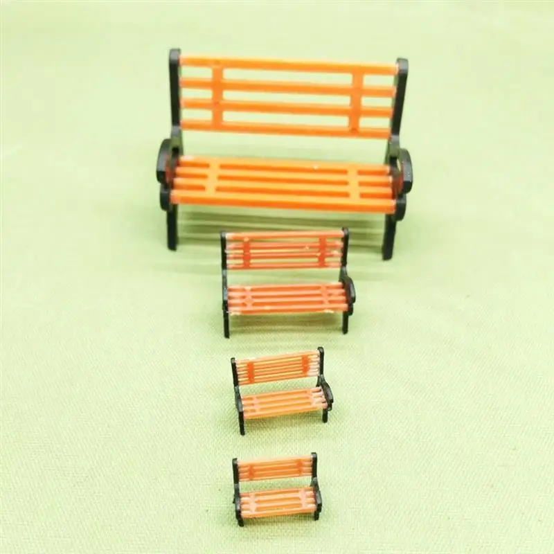 Park Benches Model 10pcs/lot Train HO Scale 1:30/50/87/100/150 Bench Chair Model Settee Railway Layout Micro Landscape Decor Toy 6