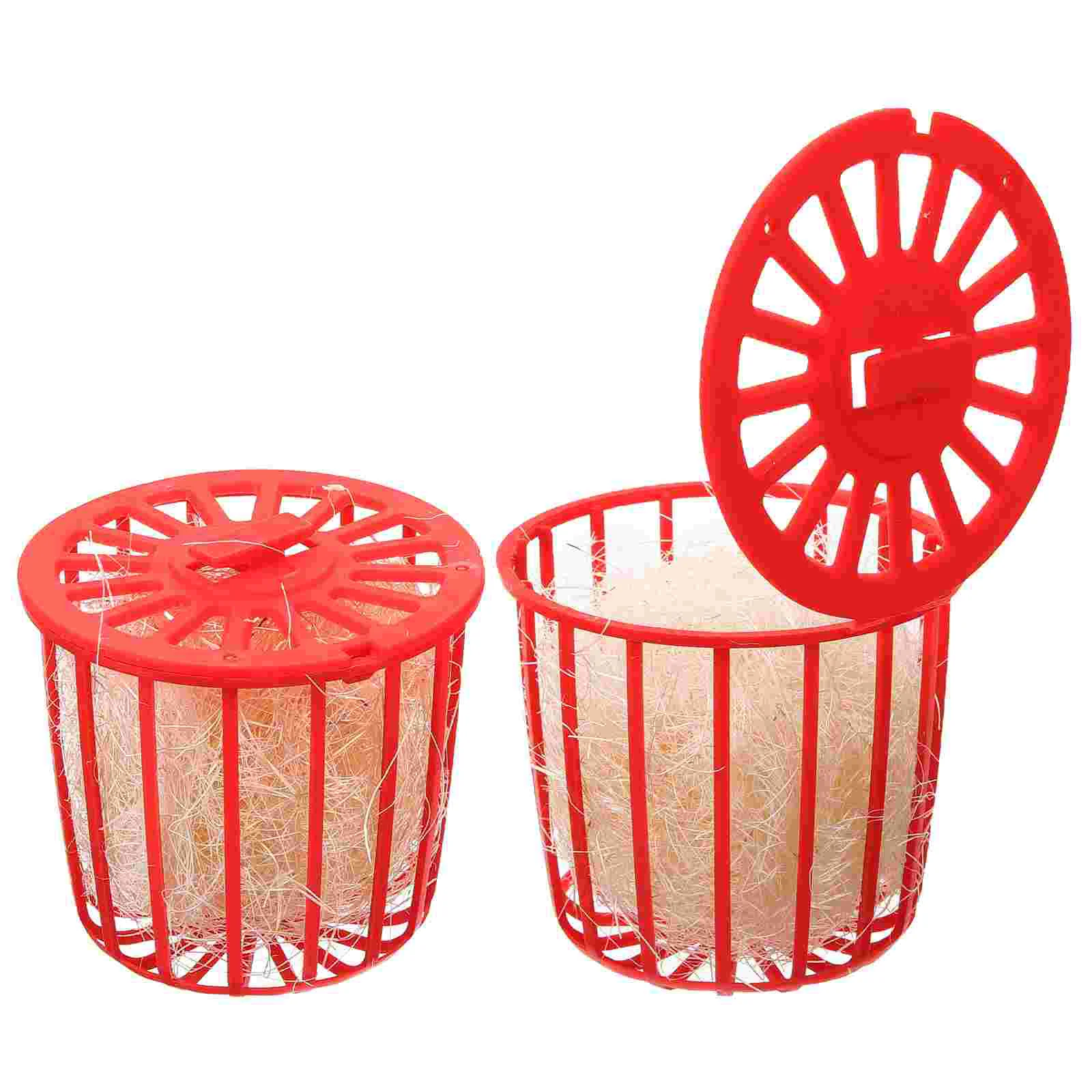 2 Pcs Parrot Bird Cageing Bowls Nest Bird's Nest Toy Hanging Bedding for Breeding Red Hatching Nests Cages images - 6