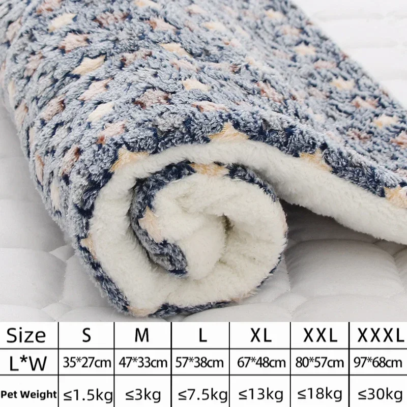 Dropship Dog Bed Thickened Mat Pet Cat Soft Fleece Pad Blanket Mat Cushion Home Washable Rug Keep Warm Pet Supplies cama perro