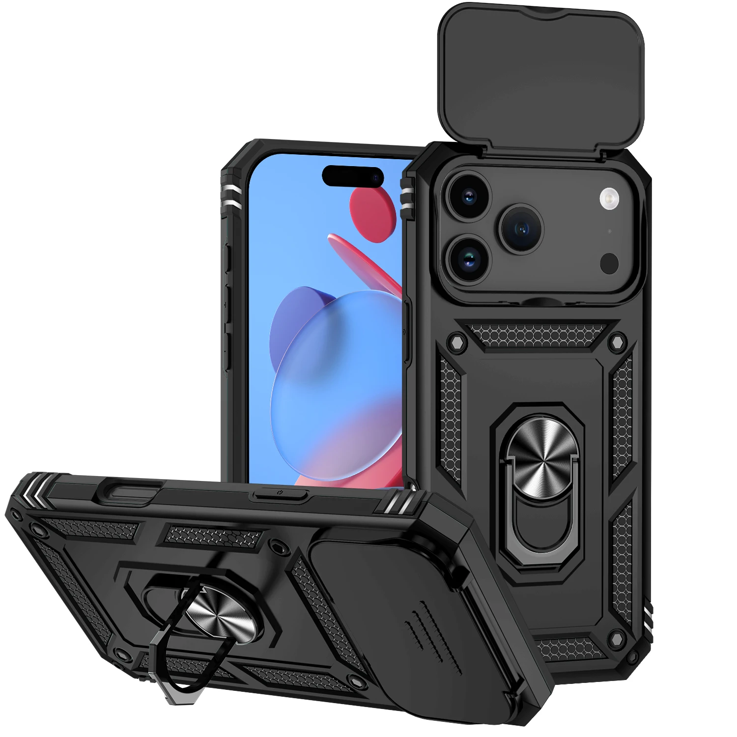 Ultimate Pro Max Kickstand Bumper Phone Shell - Heavy Duty Armor Hard Case with Air Cover Protection