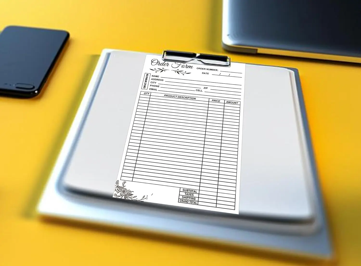 Invoice Order Form Book 2-Part Carbonless Copy Invoice Book for Small Business Supplies 5.5 x 8.26 Inch