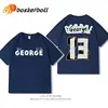 100% Cotton American Paul George Jersey Change Trend Heavy Long Sleeve T-shirt Couple Basketball Short Sleeve 4