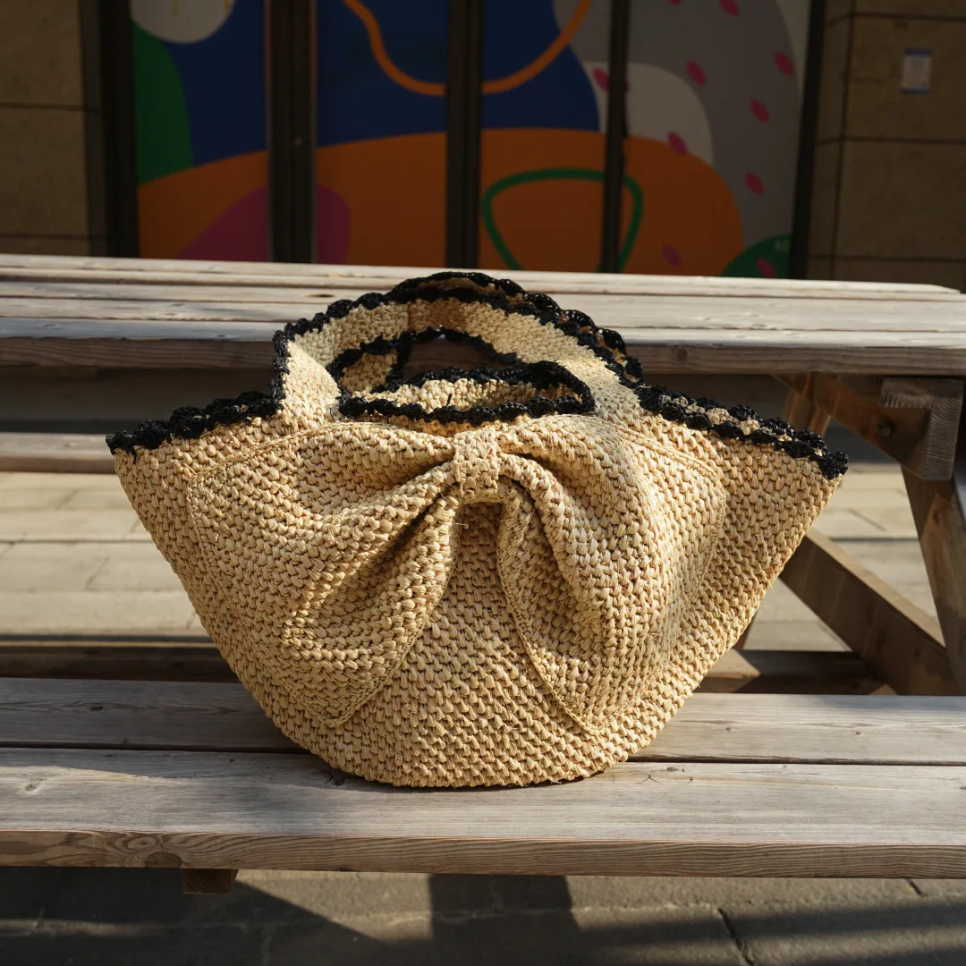 NEW Lafite Grass Crochet Hand Woven Bag Vacation Beach Women's Shoulder Bag Summer Grass New Large Capacity Women's Bags