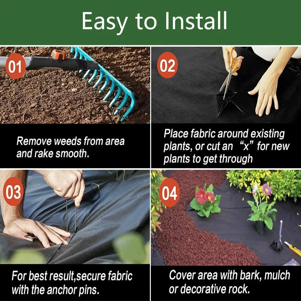 PE Agricultural Anti Grass Cloth Farm-oriented Weed Barrier Mat Plastic Mulch Thicker Orchard Garden Weed Control Fabric Black Plastic Mulch Film