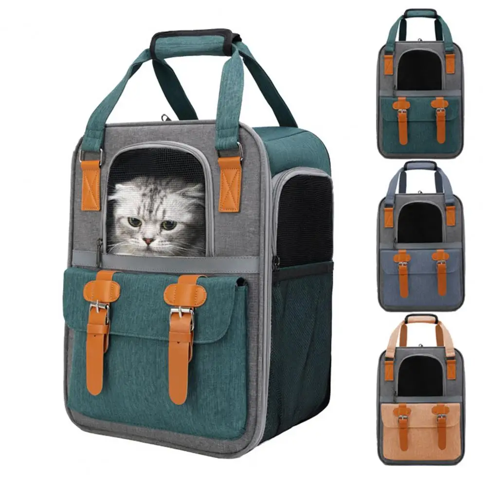 Pet Backpack Spacious Pet Carrier Portable Expandable Carrier Backpack for Cats Dogs Breathable Travel Bag for Outdoor