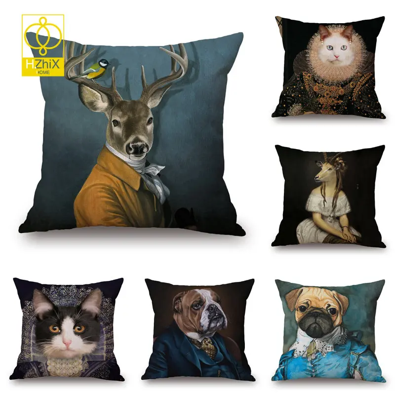 

Cartoon Animal Pillowcase Nordic Printing Cushion Cover Sofa Office Chairs Decor 45X45cm Pillow Case Bedroom Artistic Decoration