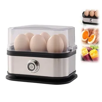 200W Power Eggs Boiler Space Saving Auto Shut-Off Smart Egg Cooker 6 Eggs Capacity Stainless Steel Rapid Egg Cooker