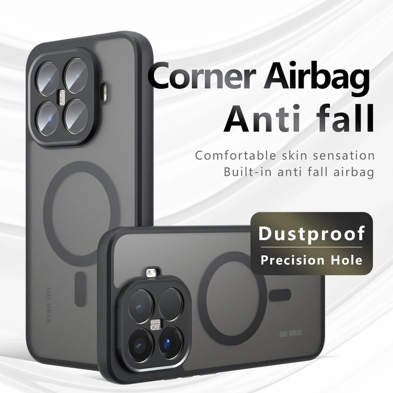 Shockproof Magnetic Matte Translucent Phone Case with Anti-Fingerprint Technology
