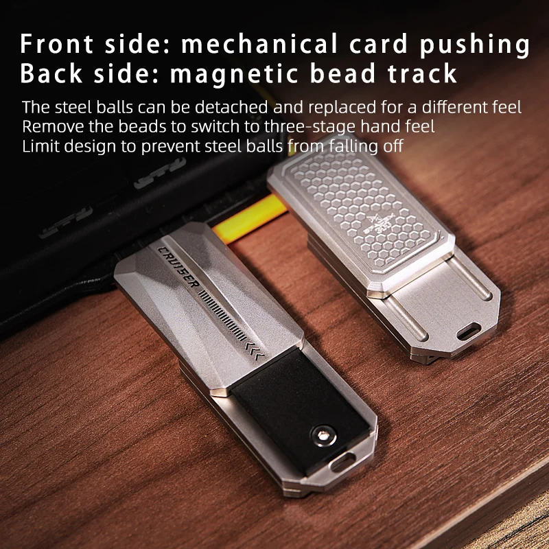 Push-sliding decompression metal toy. Metal fingertip gyro. EDC anti-stress toy artifact for adults. Auxiliary tool for ADHD 4
