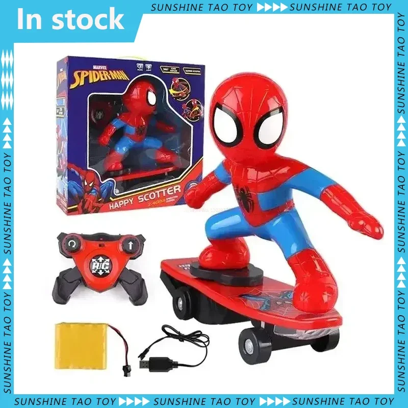 Kids Anime Spiderman Automatic Flip Rotation Skateboard Acusto-Optic Car Ultraman Electric Music Stunt Scooters Giocattoli Di Compleanno