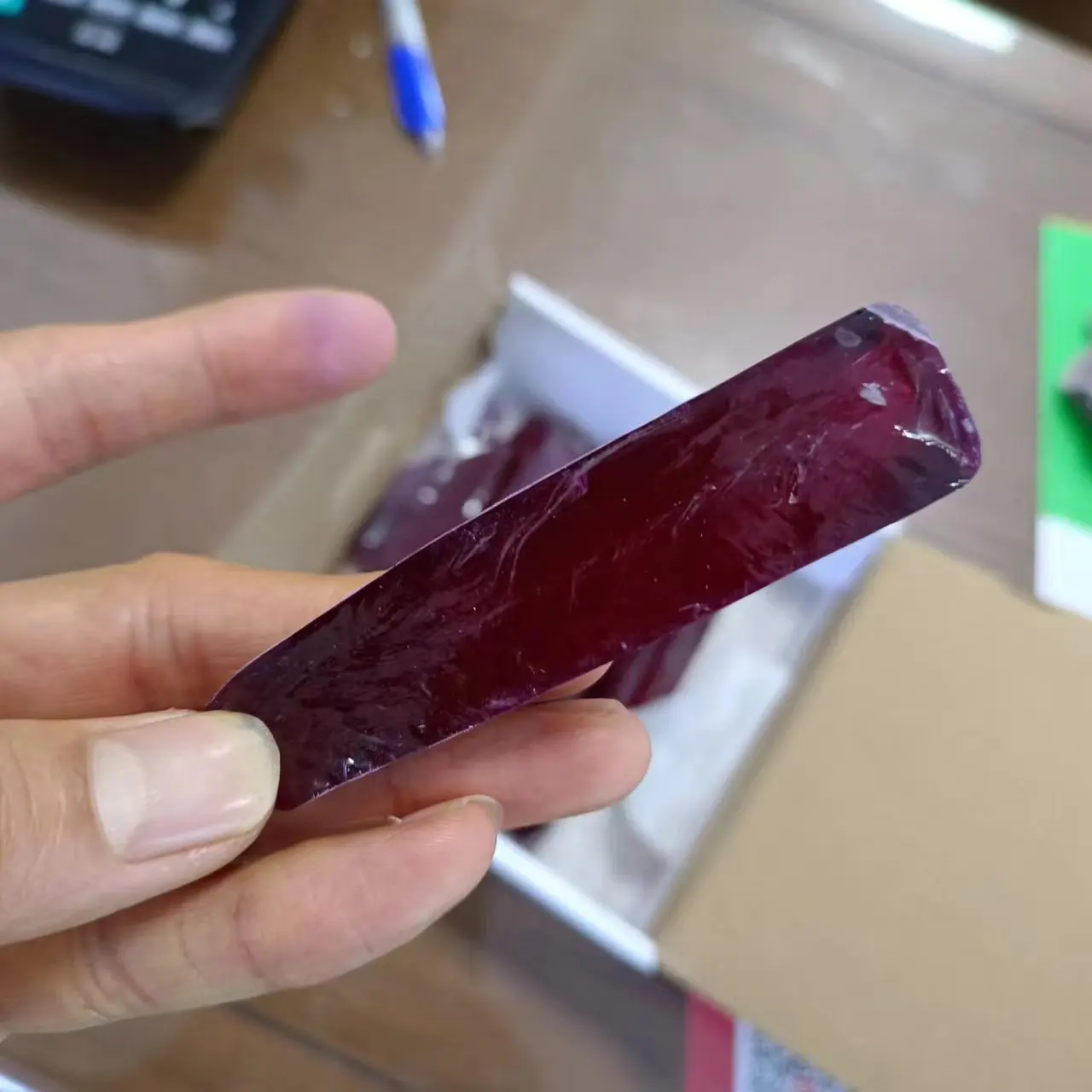 45g Synthetic Corundum #7 Ruby Lab Gem Raw Rough Stone For Loose Gemstone Production