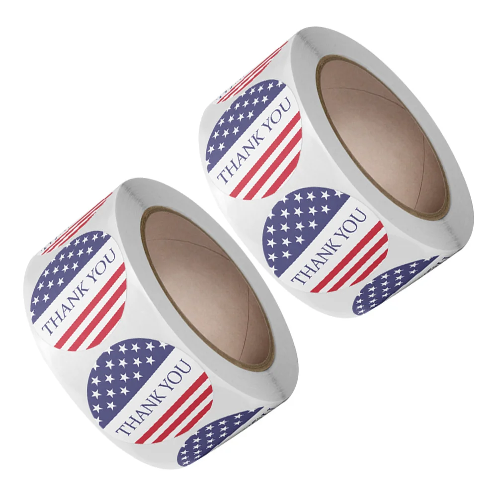 

Sticker Roll Gift Favor Decals Thank You Stickers Self-Adhesive Sealing 4th July Themed