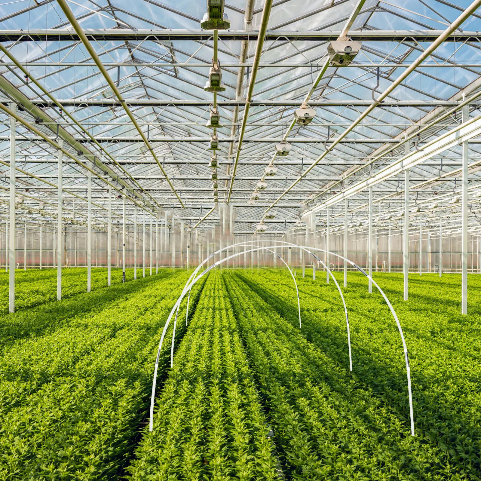 1Set Plant Support Stands Heavy Duty Garden Hoops for Greenhouse Tunnel Frost Protection Cover Row Grow Frame Rapid Germination