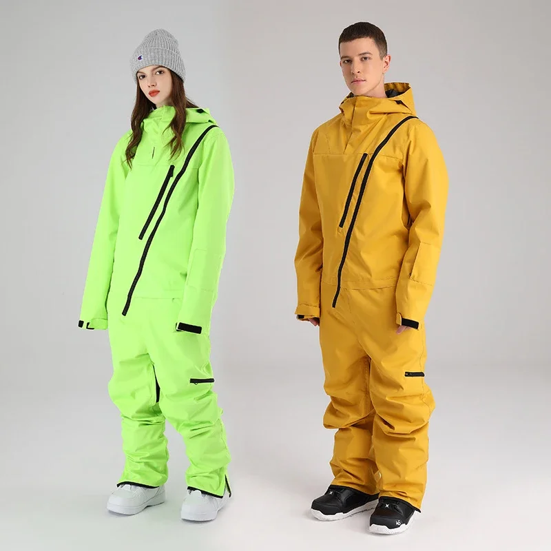 

New One-Piece Ski Suit Women Snowboarding jacket Overalls Men Jumpsuit Warm Skiing Set Wind Proof Waterproof Winter Clothing