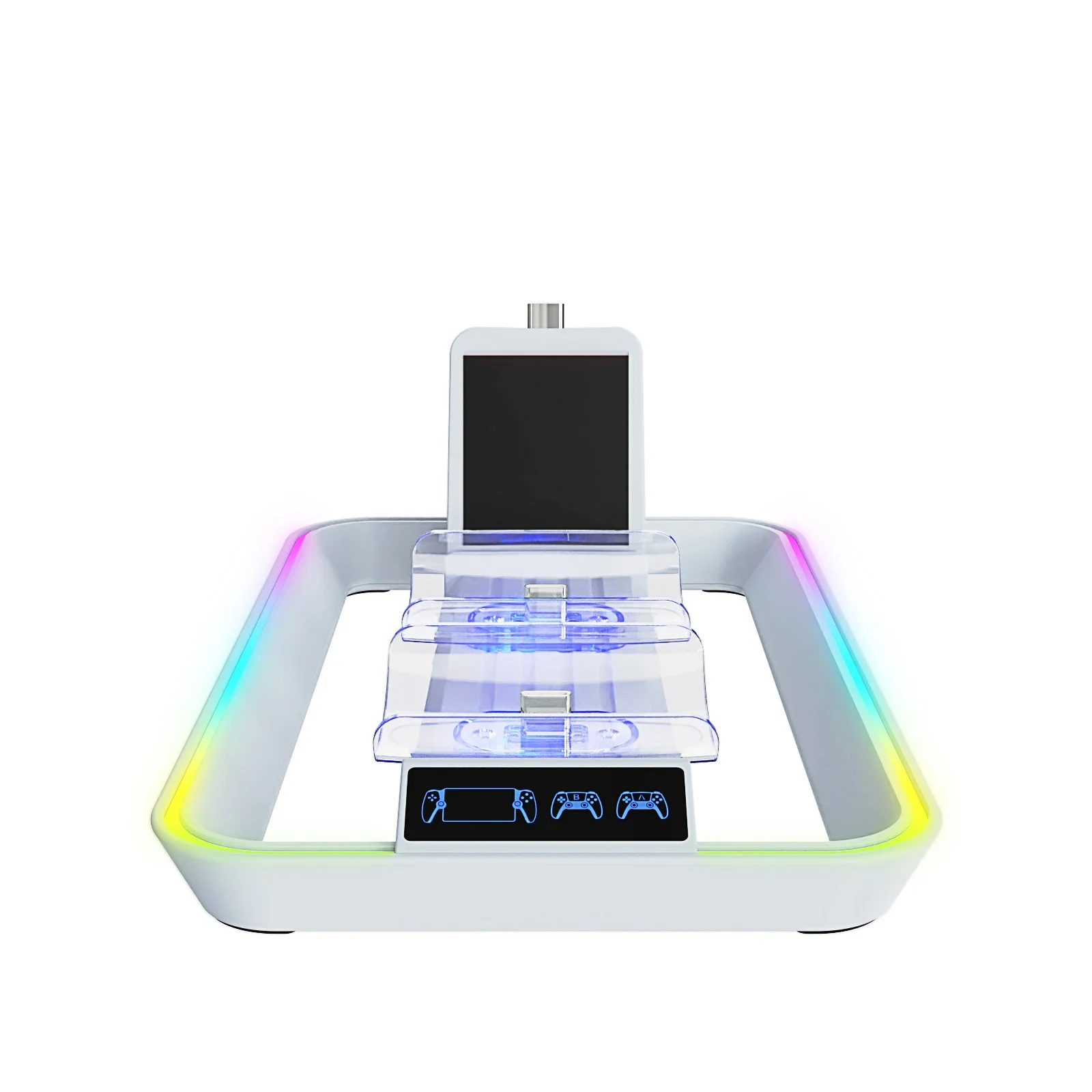 YZC-504 For PS5 controller Dock charging station for PS Portal handheld multifunctional charging base with RGB LED lighting