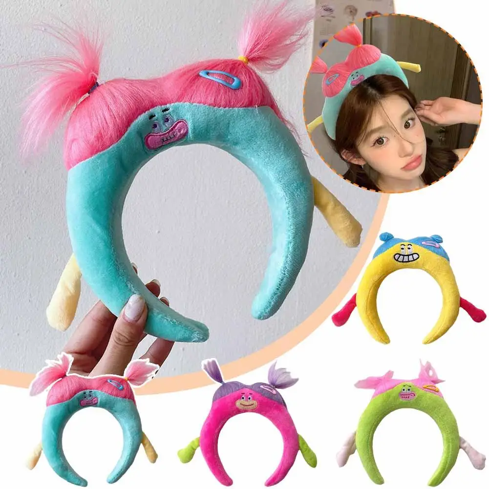 Creative DIY Hairstyle Hair Hoop Funny Ugly Doll Hair Accessories Y2K Dopamine Hair Headband Cartoon Band Washing Hoop Face H4N3