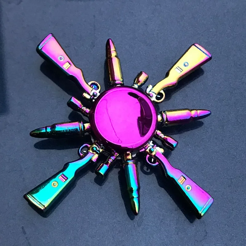 Finger Spinner Office Anxiety Relief Stress Gyro Flower / Tower / Spider Metal Hand Spinner Tri Model fidget spinner fidget spinners finger gyro toy fidget toys decompression tool toy fingertip stress relief toy fidget toy fingertip decompression toy