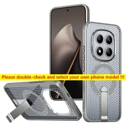 Luxury Heat Dissipation Magnetic Bracket Smartphone Case - Tough Acrylic Cover for Redmi note 15 Pro 4G (Titanium Gray)