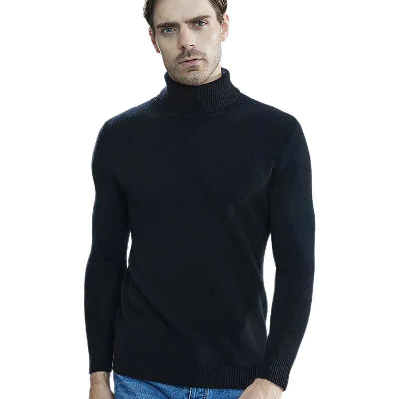Men Knitted Sweaters Cashmere Sweater 100% Merino Wool Turtleneck Long-Sleeve Thick Pullover Winter Autumn Male Jumpers Clothing 6