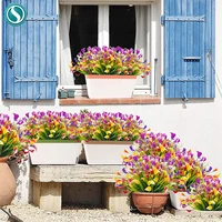 14 " Artificial Flower Calla Lily Fake Plant Home Indoor Outdoor Fake Grass UV Protection Decorative Flower Arrangement - Image 3