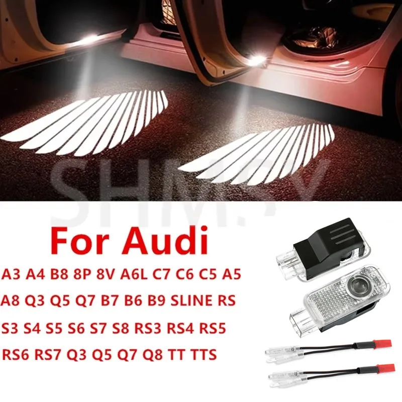 Projecteur LED Pour Portière De Voiture YOUNLEN - Logo Audi A3/A4/A6/Q5 Etc. - Pack De 2