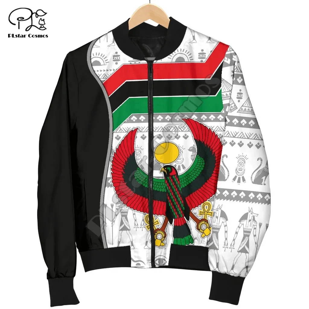 Africa Ancient Egyptian Sphinx Anubis Horus Tattoo Retro Windbreaker Streetwear 3DPrint Unisex Overcoat Casual Bomber Jacket A2