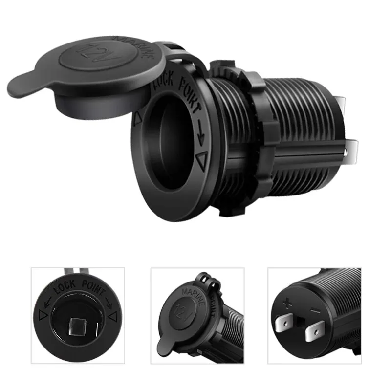 Car Cigarette Lighter Socket 12v 24v Waterproof Plug Power For Cigar Lighter Socket On Usb Car Seametal Carregadores