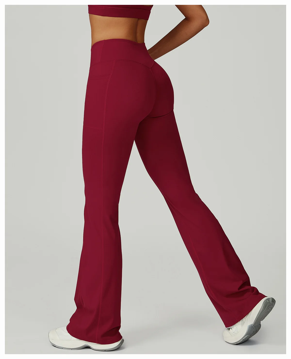 Pantalon Yoga Évasé Taille Haute Femme