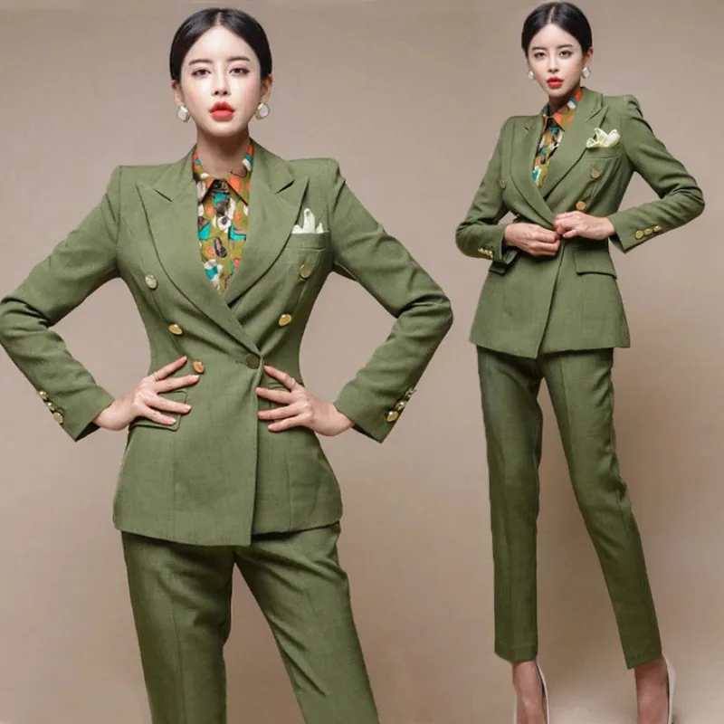 insozkdg-autumn-vintage-casual-double-breasted-blazer-pants-set-british-style-metal-button-waist-wrapped-suit-pants-2-piece-set