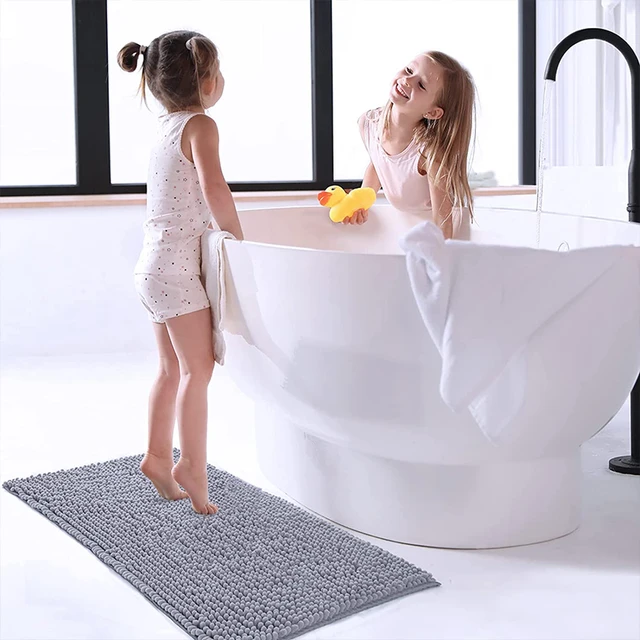 Alfombra de baño para baño, alfombra de ducha suave de secado rápido,  lavable, absorbente, antideslizante, súper suave, decoración de bañera de