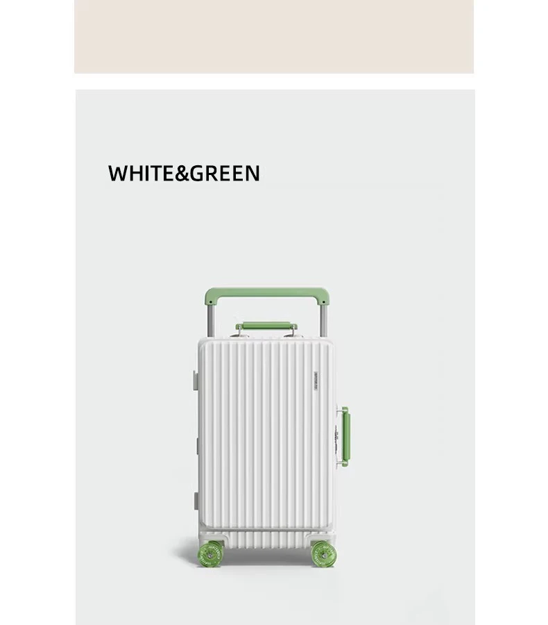 MUXING Breites Trolley-Gepäck mit Frontöffnung, multifunktional, für Damen, 20 Zoll, klein, leicht, Boardingbox, 24 Zoll Herrenkoffer – Detail 9