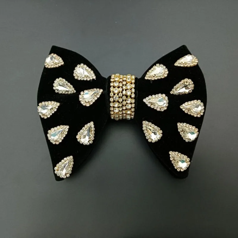 Luxus Hochzeit Samt Strass Fliege Original handgemachte Schmuck Geschenk Herren Business Bankett Anzug Hemd Zubehör Bowties – Detail 1