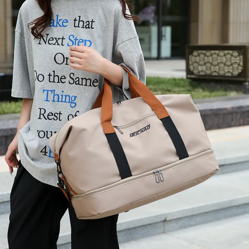 Zipper Nylon 2025 Hot Selling Girl Travel Handbag Solid Versatile Casual Shoulder Bag Soft Simple Commuting Fitness Shoulder Bag