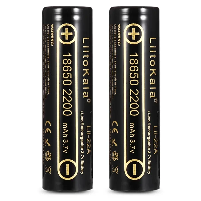 LiitoKala Lii-22A 3.7V 18650 Rechargeable Battery 2200mAh Real Capacity for Flashlight Toys Electric Toothbrush rechargeable lithium batteries