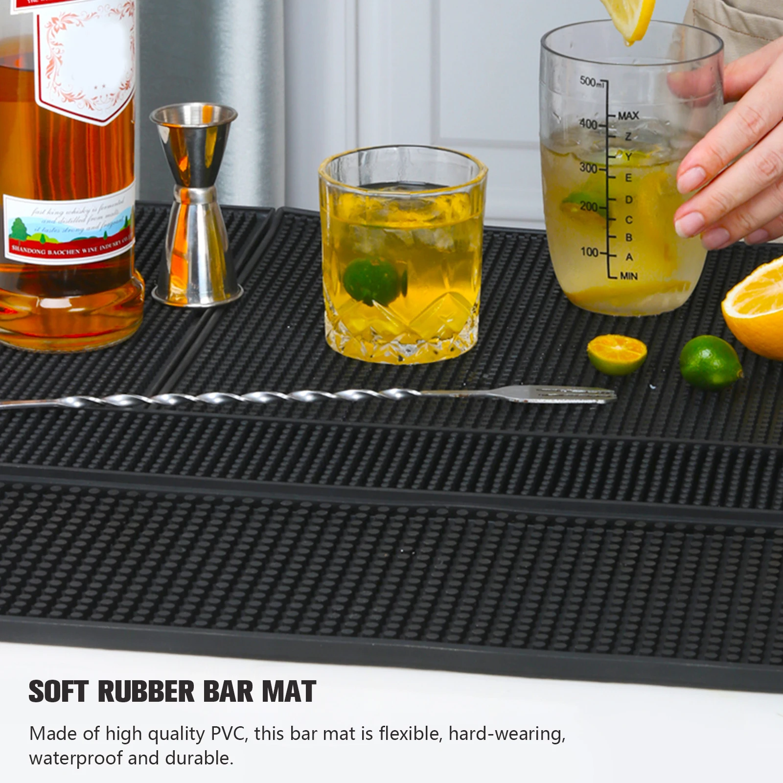 Bar Mat Anti-slip PVC Cafe Bar Mats Home Cup Mat Waterproof Heat Resistant Durable Drain Service Spill for Home Cafe rubber bar mat