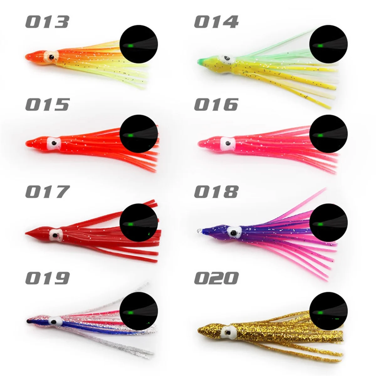 BAAU Luminous Octopus Soft Bait PVC Octopus Bait Multi-Color Fake Fish Sea Fishing Boat Fishing Lure 019