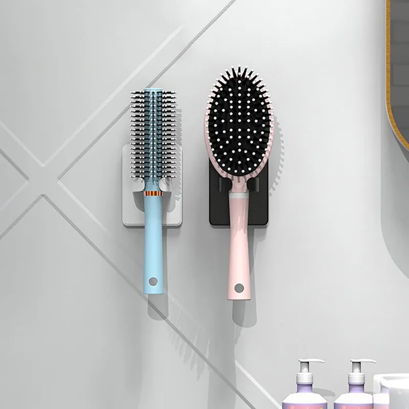 5/1PCS Wall Mounted Comb Holder Bathroom Wall Organizer Storage Holder household Hair Brush Storage Bracket Hair Dryer Rack 3