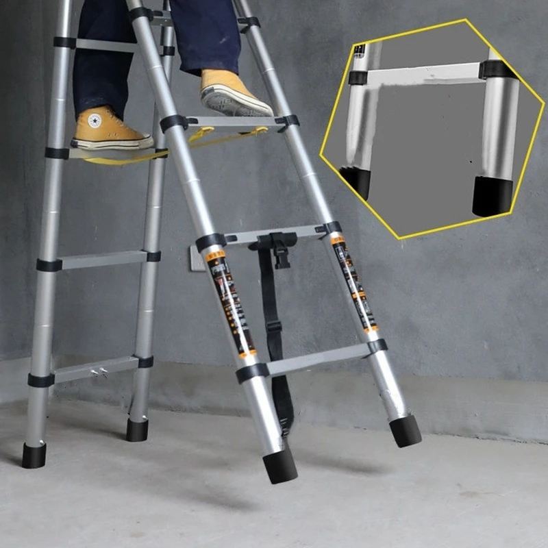 Folding ladder Folding Ladder Telescopic Ladder Herringbone Stainless Steel 5-Step Ladders Stable Stairs Extension Stepladder for Home