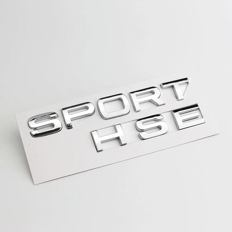 3D Abs Chrome Black Logo Sport Hse Emblem Letters Targhetta Car Rear Trunk Badge Per Range Rover Sport Hse Sticker Accessori