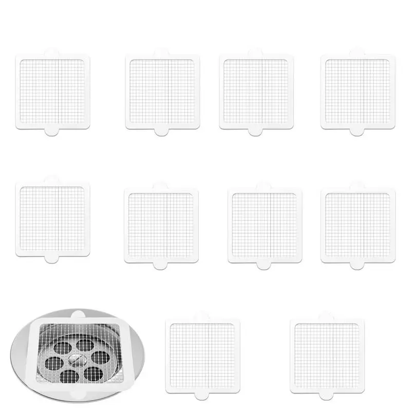 

Drain Hair Catcher 10pcs Square Shower Drain Cover Tub Drain Protector Hair Stopper Bathtub Stopper Drain Strainer For Bathroom