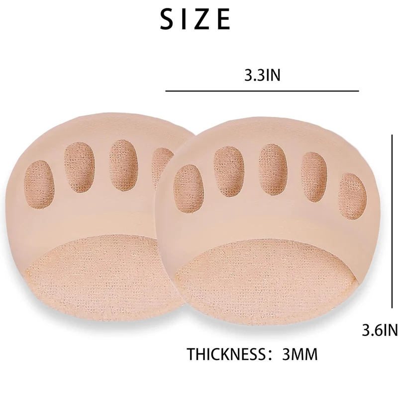 Honeycomb fabric metatarsal pad 2pcs invisible sock pad reusable soft foot pad prevent pain and discomfort