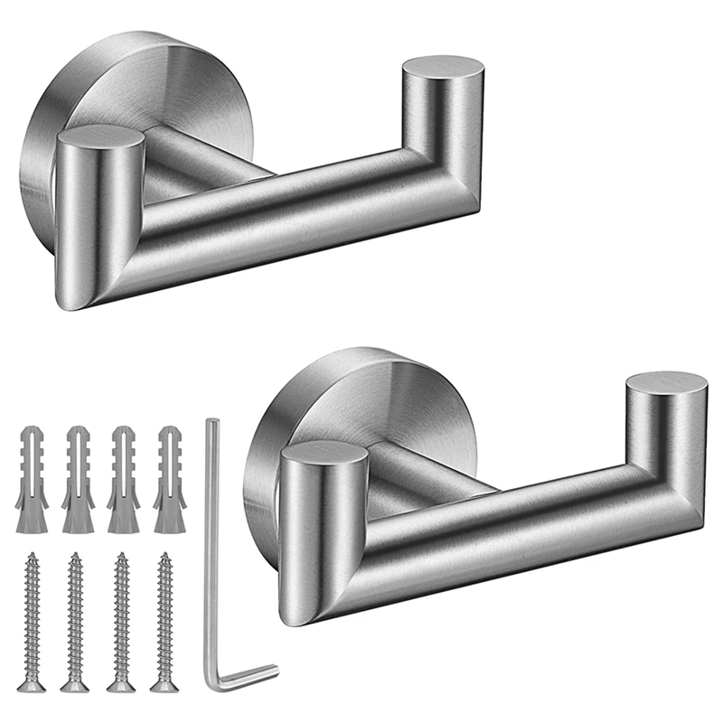 

Hot SV-Towel Hooks For Bathrooms,Brushed Nickel Towel Hook For Kitchen Bathroom,SUS304 Stainless Steel Coat Hook,Heavy Duty