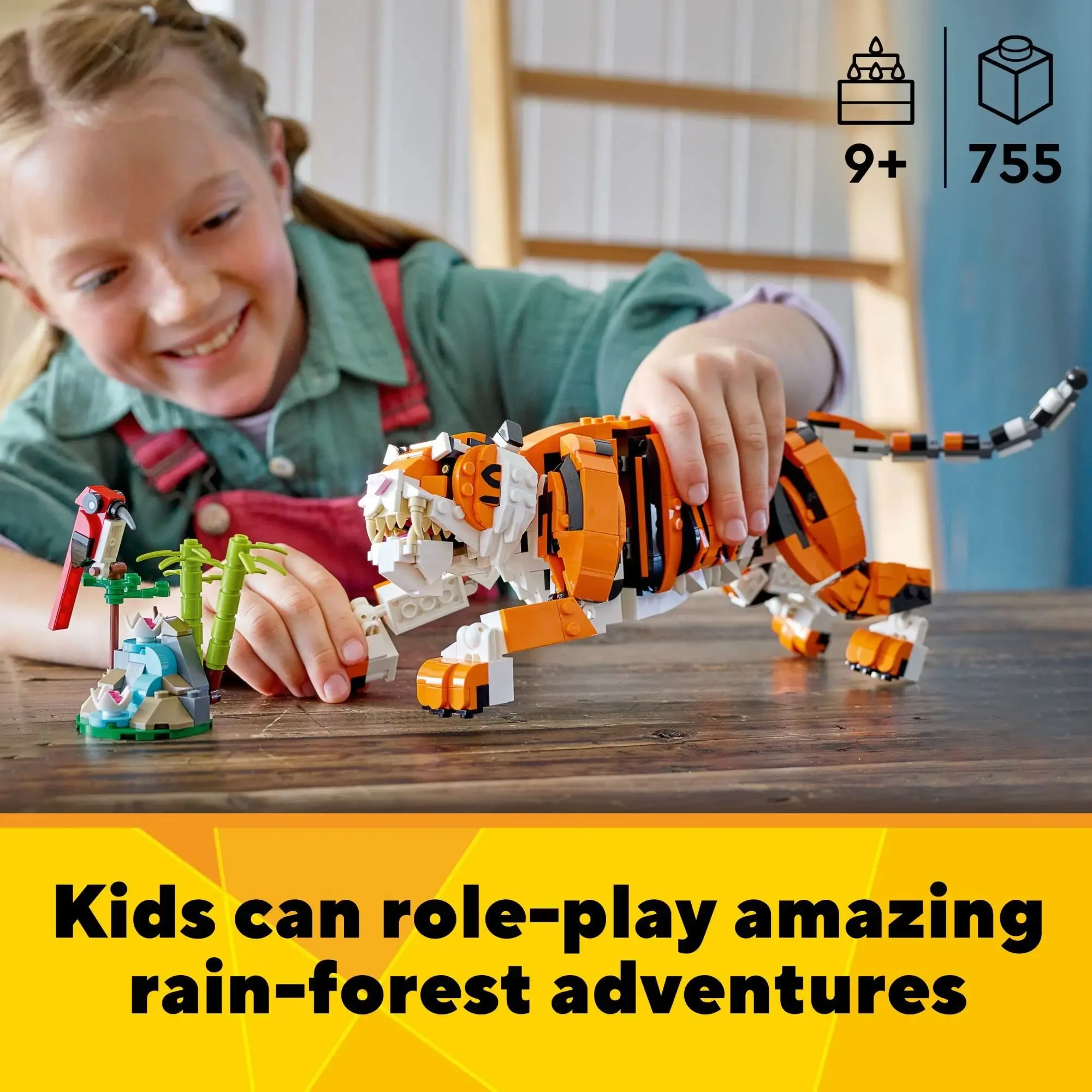 LEGO Creator 3in1 Majestic Tiger 31129 Building Animal Figures Toy