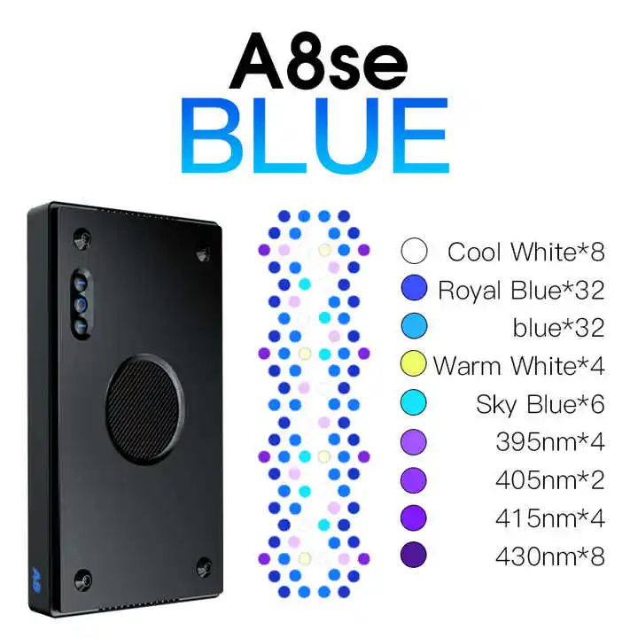 A8SE/A8PRO 2.0 세대 240W 스마트 산호초 LED 수족관 조명 풀 스펙트럼 WiFi 앱 프로그래밍 가능 해수용 램프