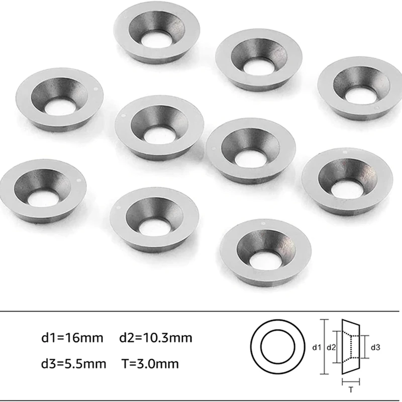 10개 16X3.0mm-30 ° 선반 목공 마무리용 커터 교체용 인서트 커터, 홀로워 도구, 선반 도구 및 액세서리-ABFB