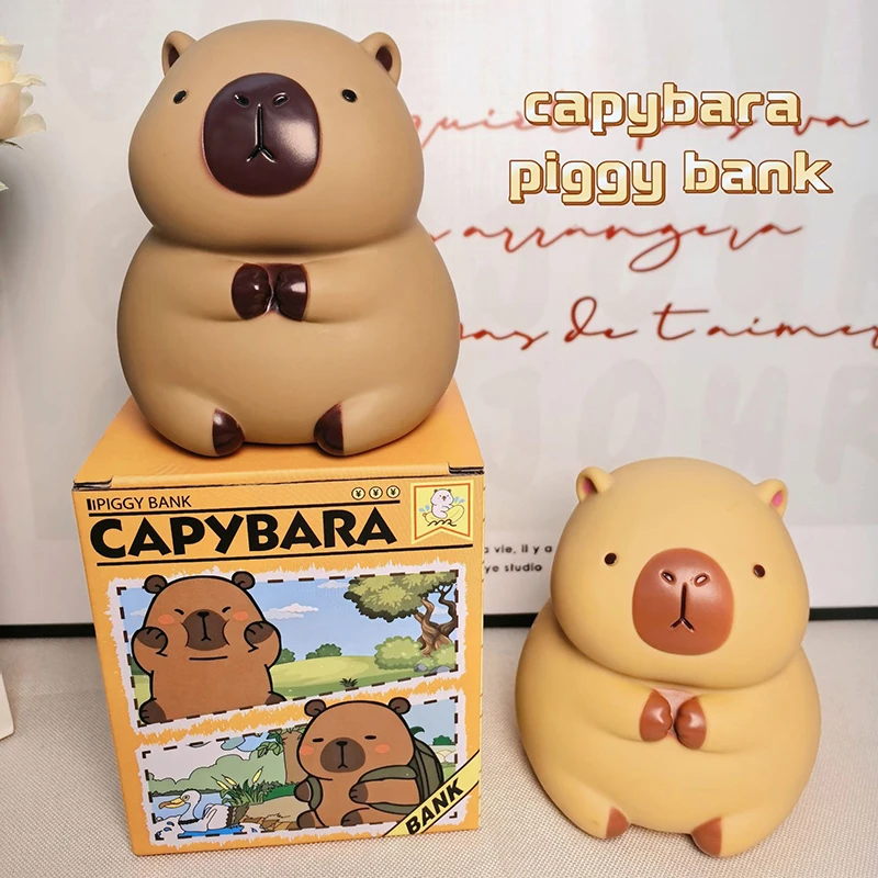 Cute Cartoon Vinyl Capybara Piggy Bank Decoration For Bedroom Animal Shaped Household Kid Money Banks Kids Capybara Coin Can